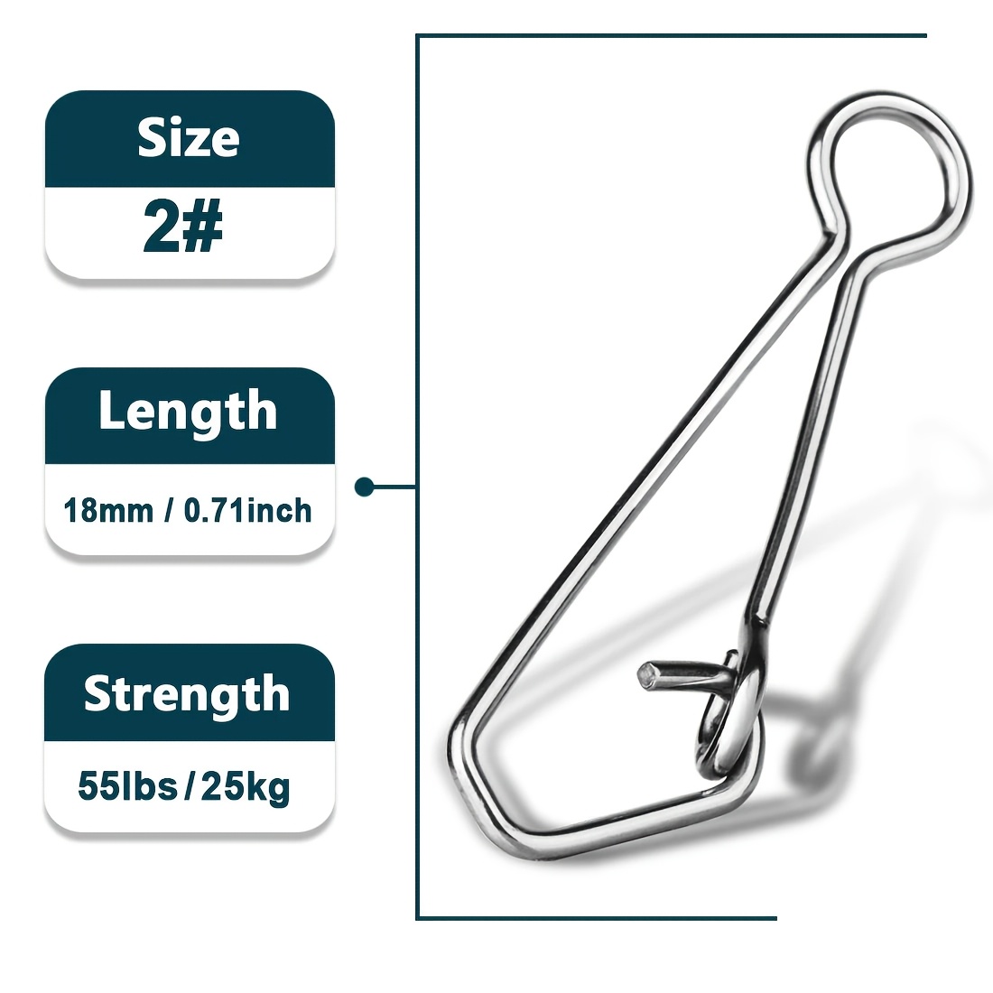 TEMU Mosquetón de pesca 49 piezas de acero inoxidable para , conector para anzuelo y señuelo, , clip de pesca rápido con cierre a presión, pesas para