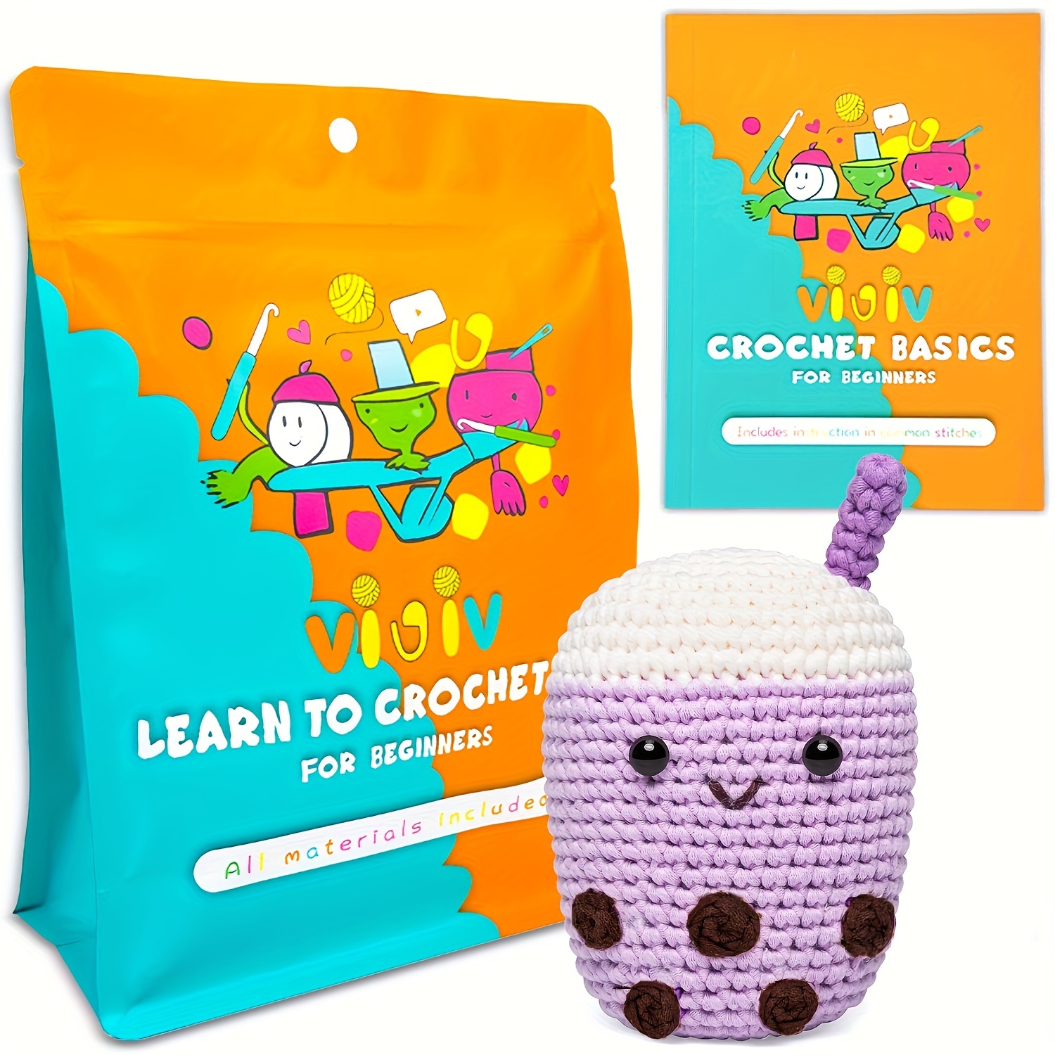 

1pc Vioiv Cup Crochet Kit - Diy Set English Instructions, Tutorial, All - For Christmas, , 's Day