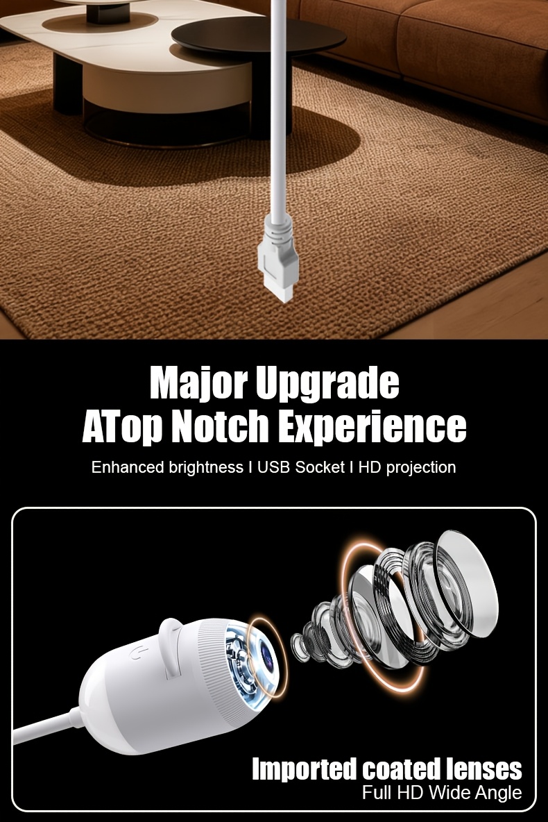 usb starry sky projection wall light with adjustable hose moon and   of stars ambient lamp details 1