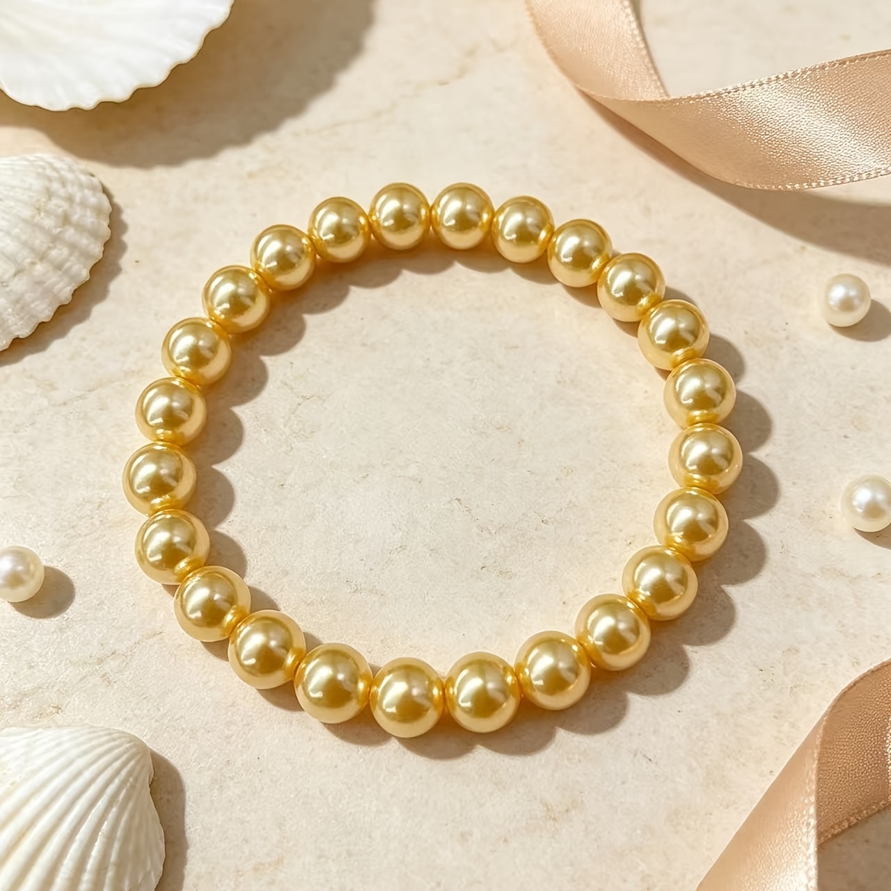 Luxury Yellow Round Bracelet, Wedding & Daily Ornament