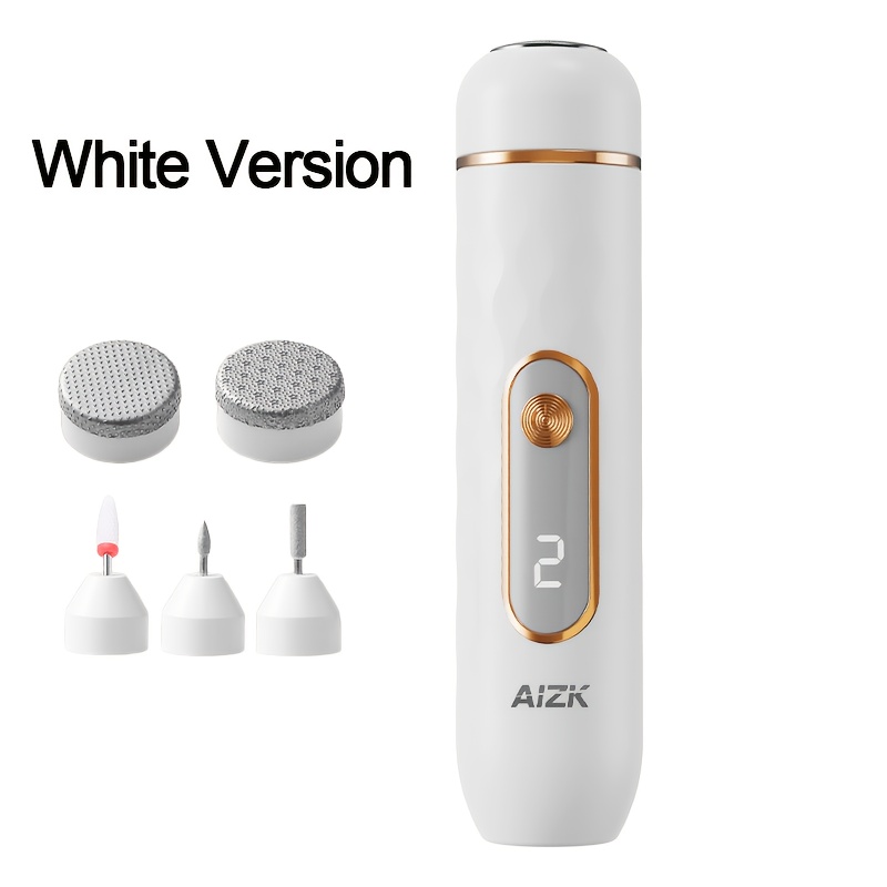 TEMU Multifunctional Nail And Foot Trimmer, Usb-c Rechargeable Portable Foot File With Digital Display 2 Speed , 5 Replaceable Grinding Heads, Dead