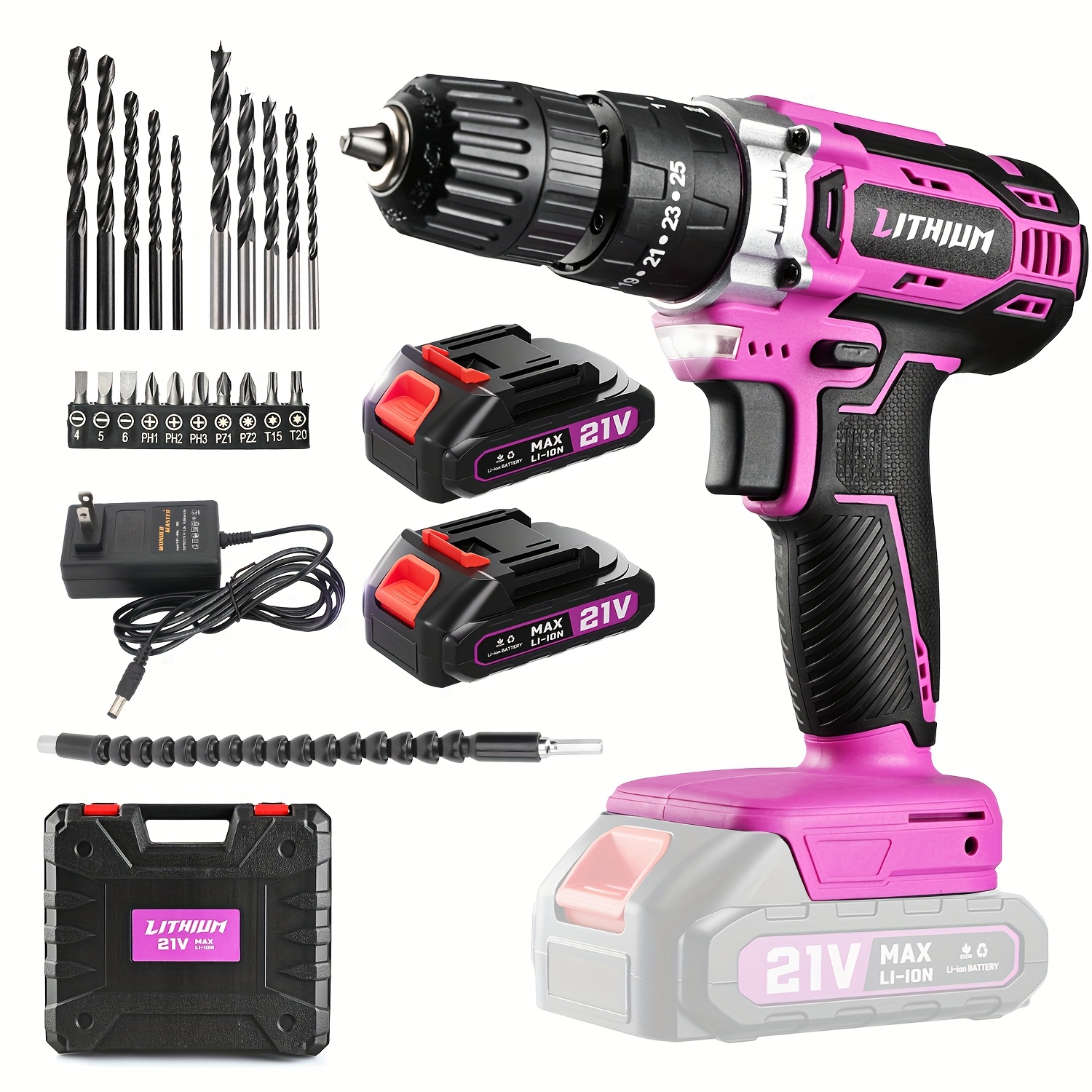 Lithium Ion Workpro 12v Pink Cordless Drill WORKPRO Power Drill
