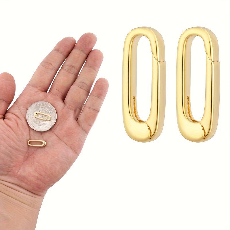 E-shop Zwei 18K vergoldenete ovale Halskettenverschlüsse - Armband/Anhänger Kletterverschluss Hochzeit Verbinder