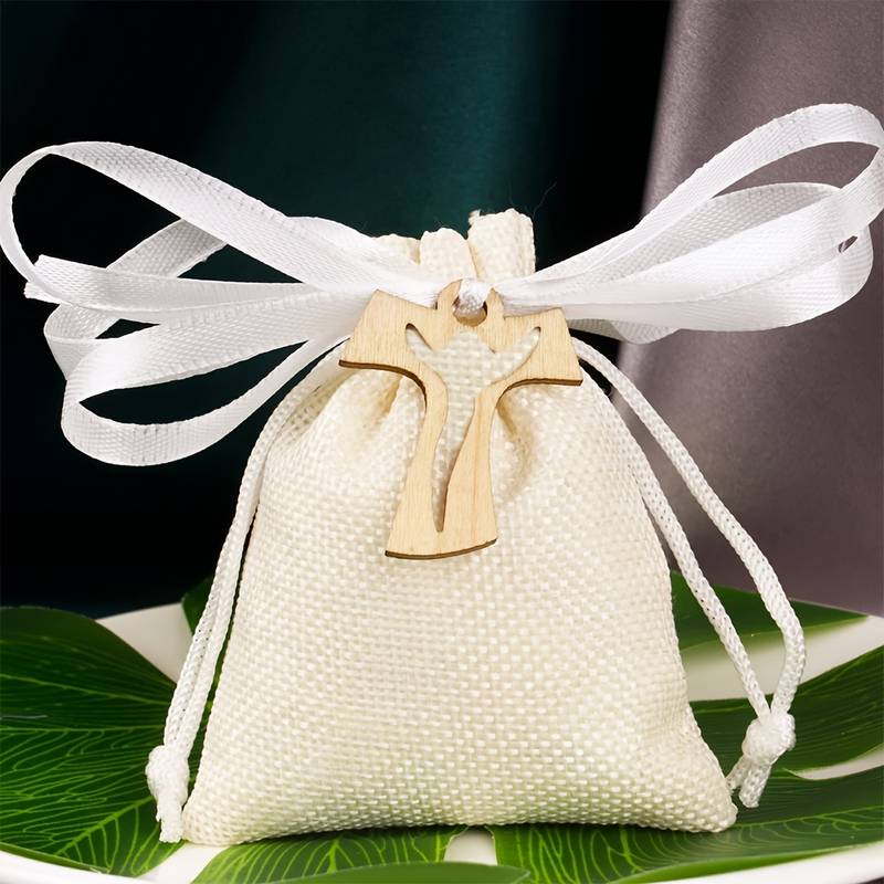24 Sacchetti Regalo In Iuta Colorati Con Coulisse 10x14 Cm, Per Natale E Gioielli