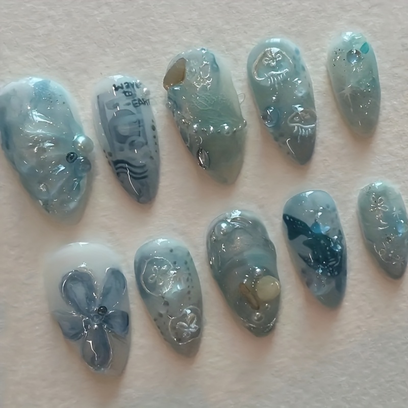 10pcs set traditional light blue - Temu