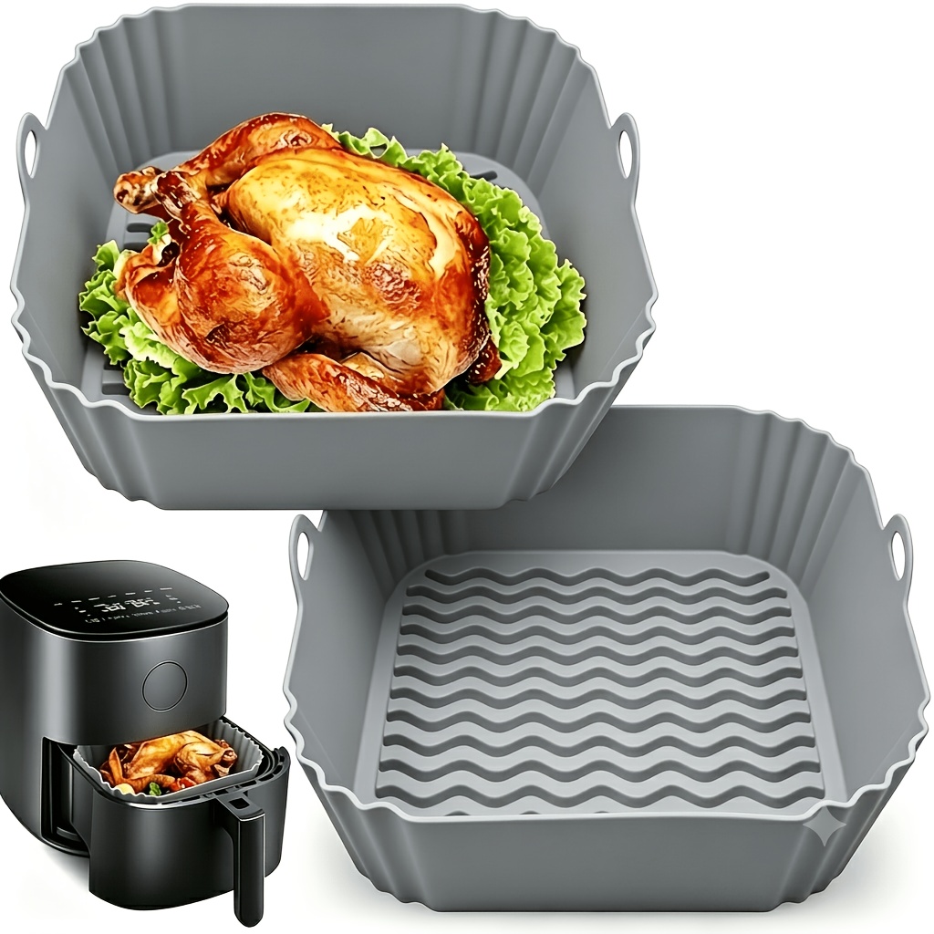 TEMU Pot en pour friteuse à air, Doublure réutilisable en pour friteuse à air, Accessoires pour friteuse à air, Accessoires de cuisine pour remplacer