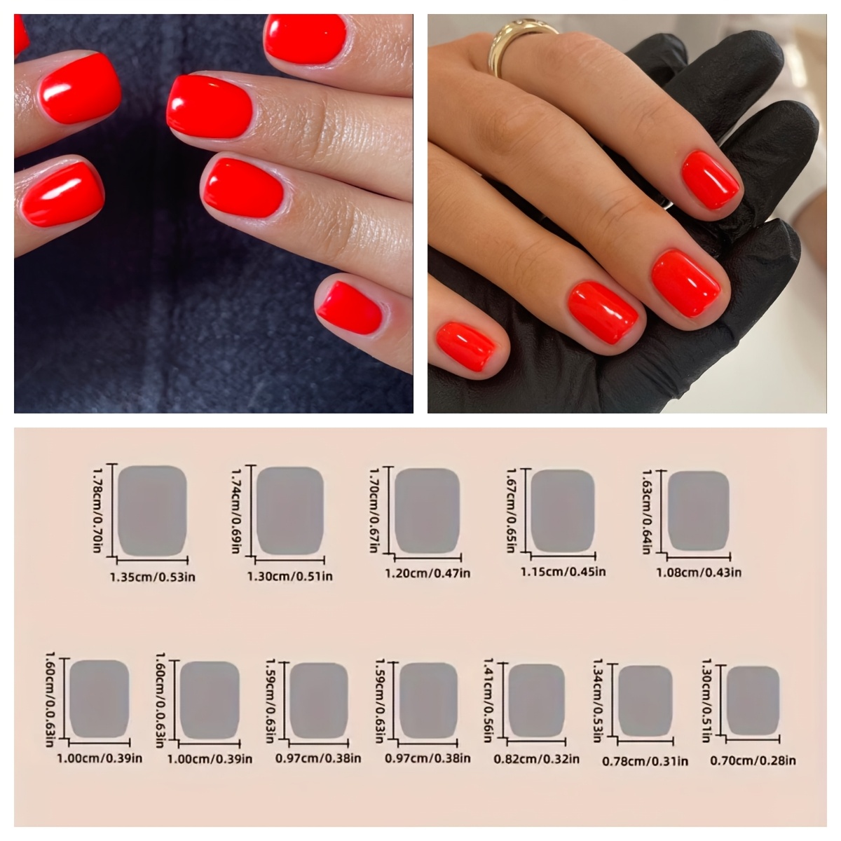 TEMU 24pcs Press-on Nails, Solid Color Short Square Fake Nails, Pure With Glossy Finish, Reusable Acrylic Nails, Suitable For Daily Wear, Dates,