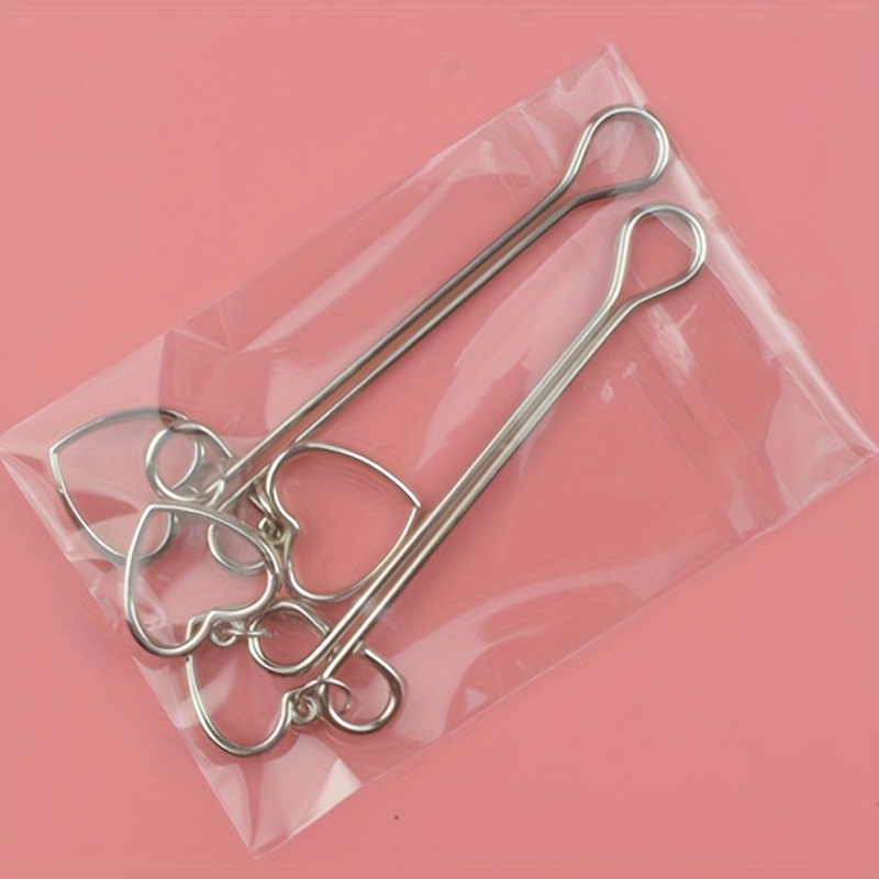 TEMU 2pcs Stainless Steel Love Heart Body Jewelry Clips, Non-piercing Body Jewelry For Women, Temporary Body Art Accessories