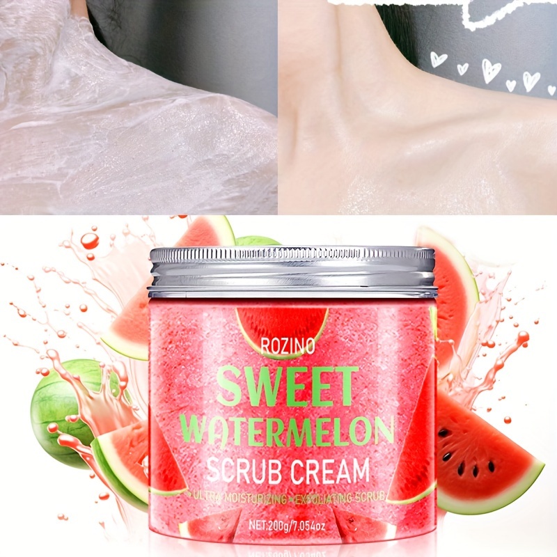 

Sweet Watermelon Body Scrub - 200g, Gentle & Non-irritating, Moisturizing Sea Salt Formula With Vitamin E & Almond Oil For All Skin Types