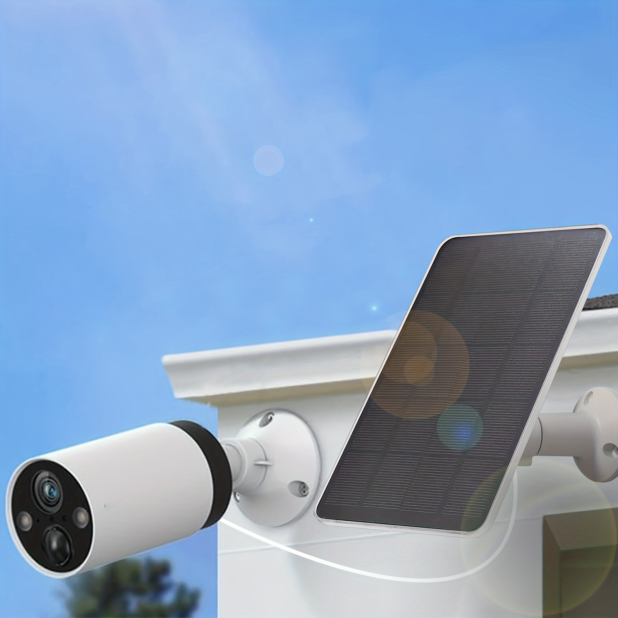 3pcs Solar Panels for Surveillance Cameras Doorbells, 5V Solar Panels,  Type-C USB Ports, Portable Outdoor Power for Garden, Patio, Balcony