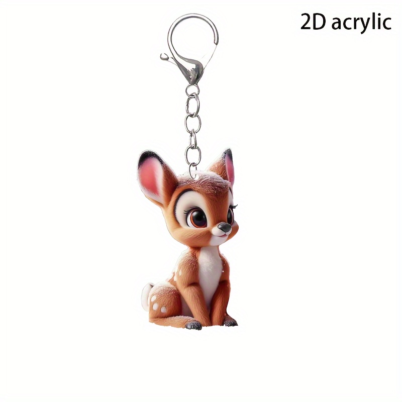 

Lively Sika Deer Keychain - Durable Acrylic Construction - Stylish Bag And Backpack Accessories, Purse Decoration - A Gift For Animal Lovers