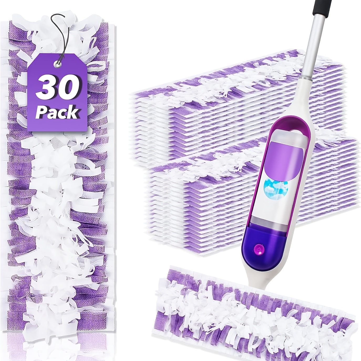 TEMU 30-pack Power Mop Pads Refills For , Disposable Power Mop Replacement Pads, Power Mop Compatible Refill Pads For Multi-surface Floor Cleaning,