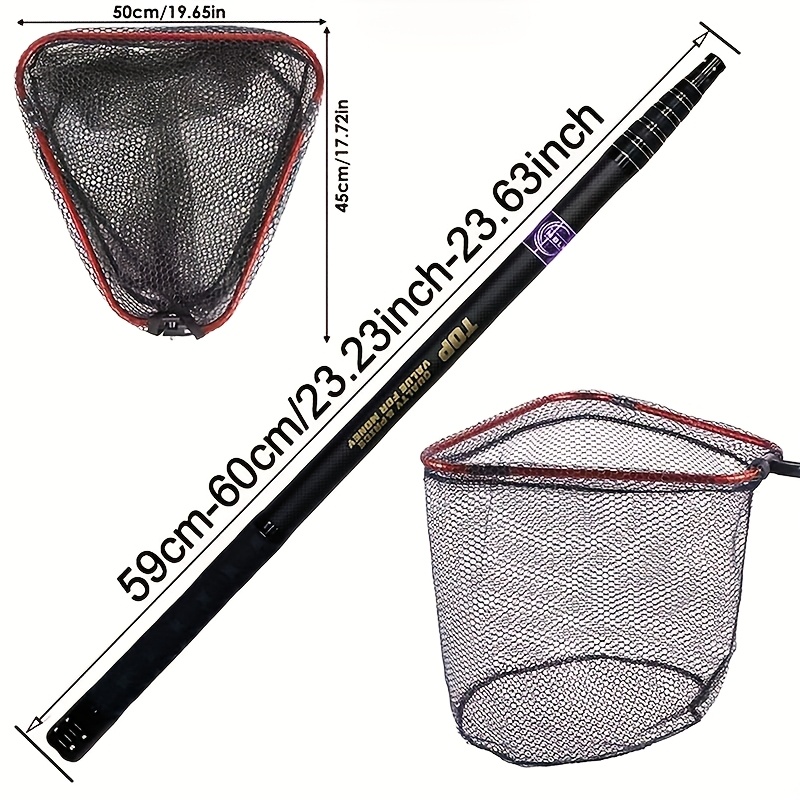 Image of A Landing Net Set With A 3-meter Extra-long Carbon Fiber Landing Net Pole, Triangular Aluminum Alloy Landing , Foldable Landing , And A Telescopic Landing Net Pole For . Suitable For Outdoor Fishing