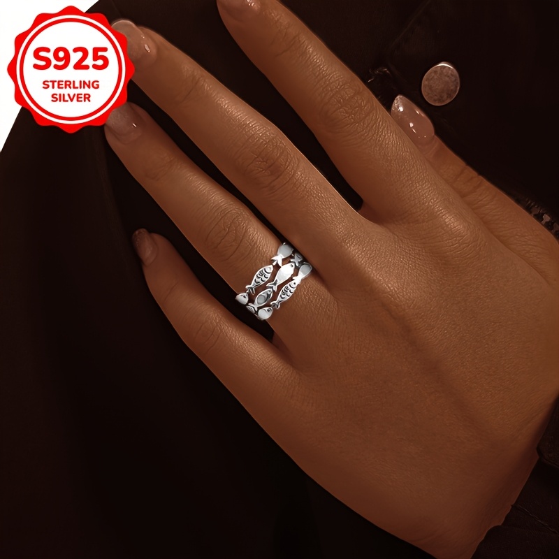 Stylish Wide Faced Ring for Ladies 925 Silvery 4g