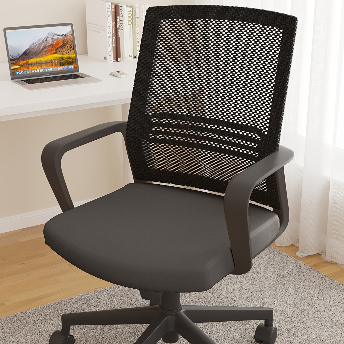 TEMU 1pc Solid Color Chair Cushion Cover, Suitable For Home Office Study Chair Cushion Modern Easy