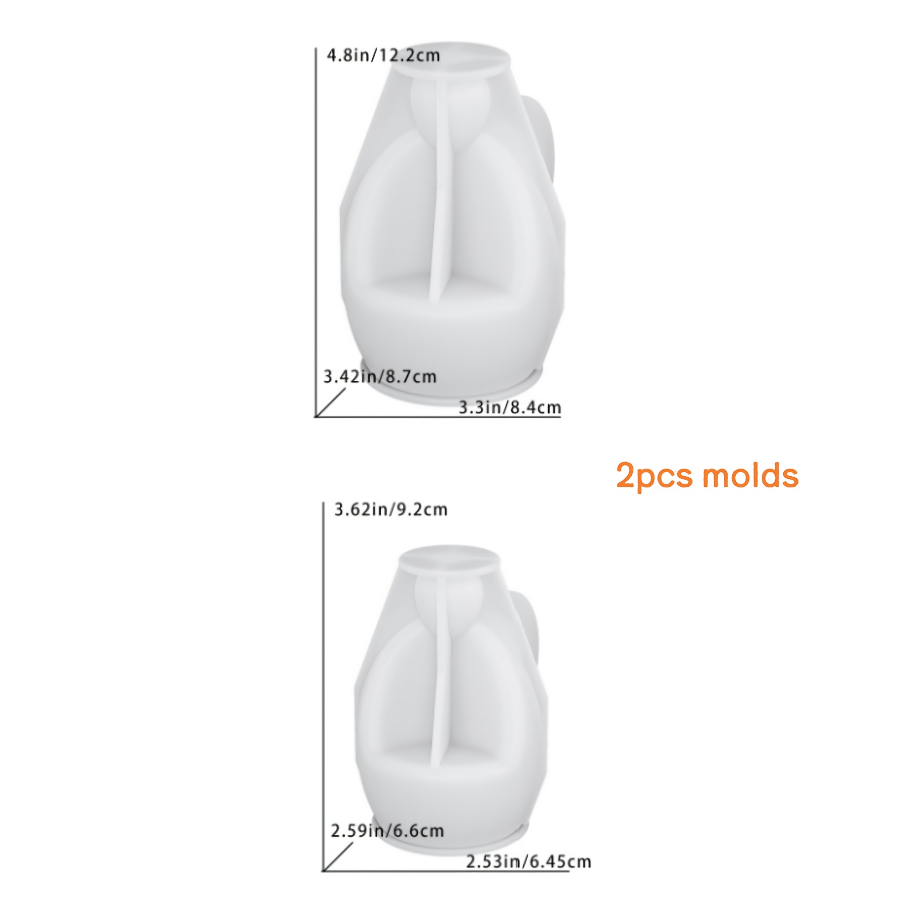 Image of 2pcs/set Silicone Molds, Ornament Molds, Candlestick Molds, Gypsum Candlestick Molds, -shaped Silicone Molds, Resin Silicone Molds, For Home Decoration, Handmade, Christmas Decoration
