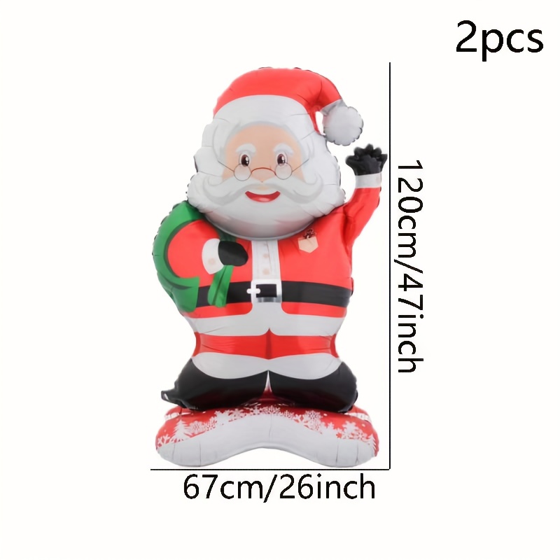 1/2pcs 47-inch Standing Santa Claus Shaped Aluminum Foil Balloon, Birthday Party Atmosphere Decoration, Christmas Theme Event Decor