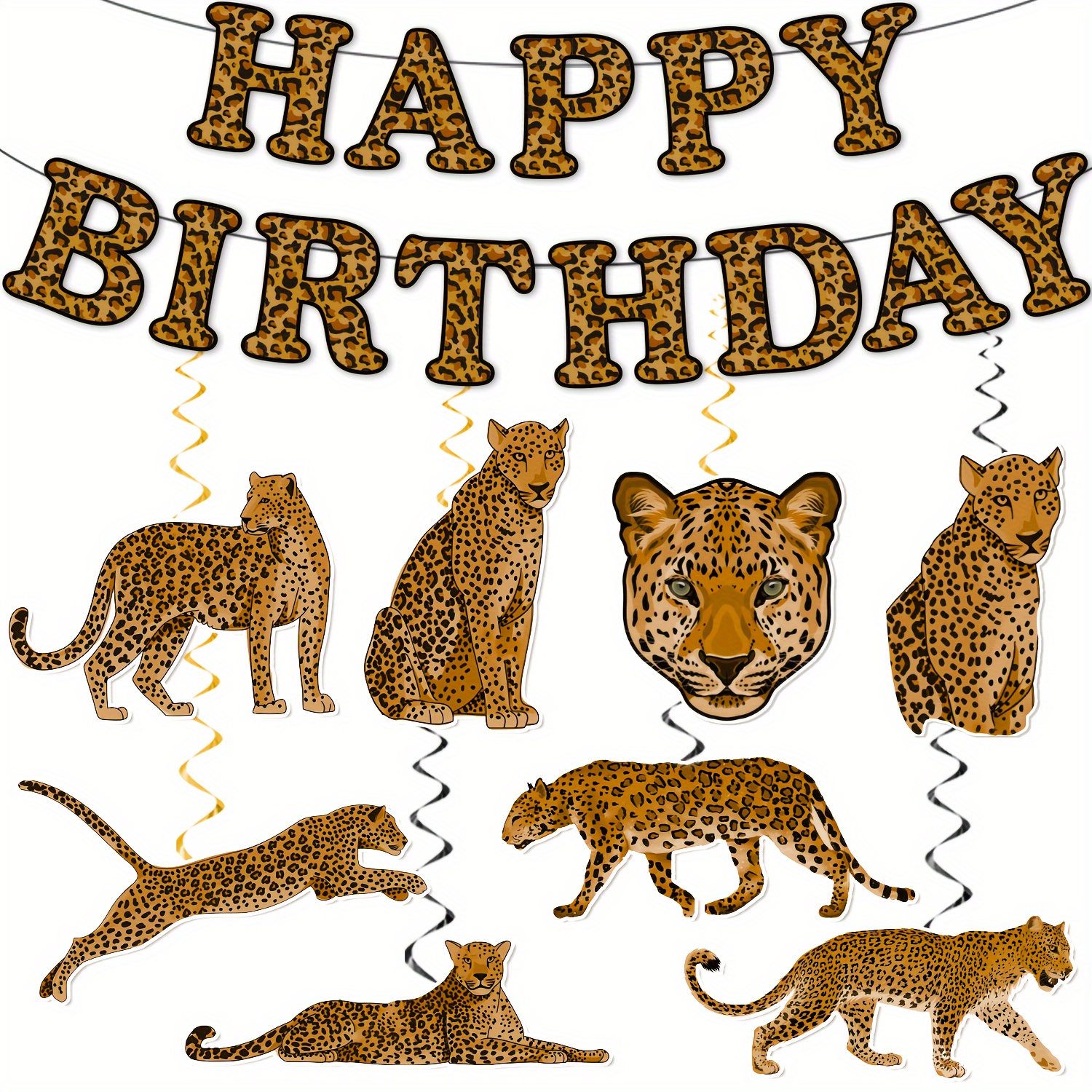 Image of 29pcs, Paper Birthday Decorations Includes Happy Birthday Bannner And Hanging Swirls, For Home Indoor And Outdoor Decoration - Perfect For Themed Birthday Celebrations