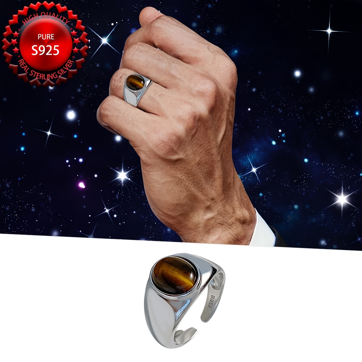 

A High-quality, Adjustable S925 Sterling Silvery Ring Featuring . This Elegantly Piece Is Suitable For Men And Women And Worn On , Including Daily Use, Parties, And Business Settings.