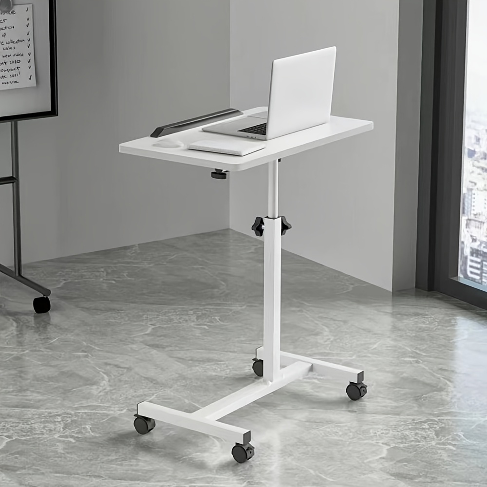 adjustable bedside table with wheels portable laptop stand that bed table for sofa beds and laptop support in white Product details 11