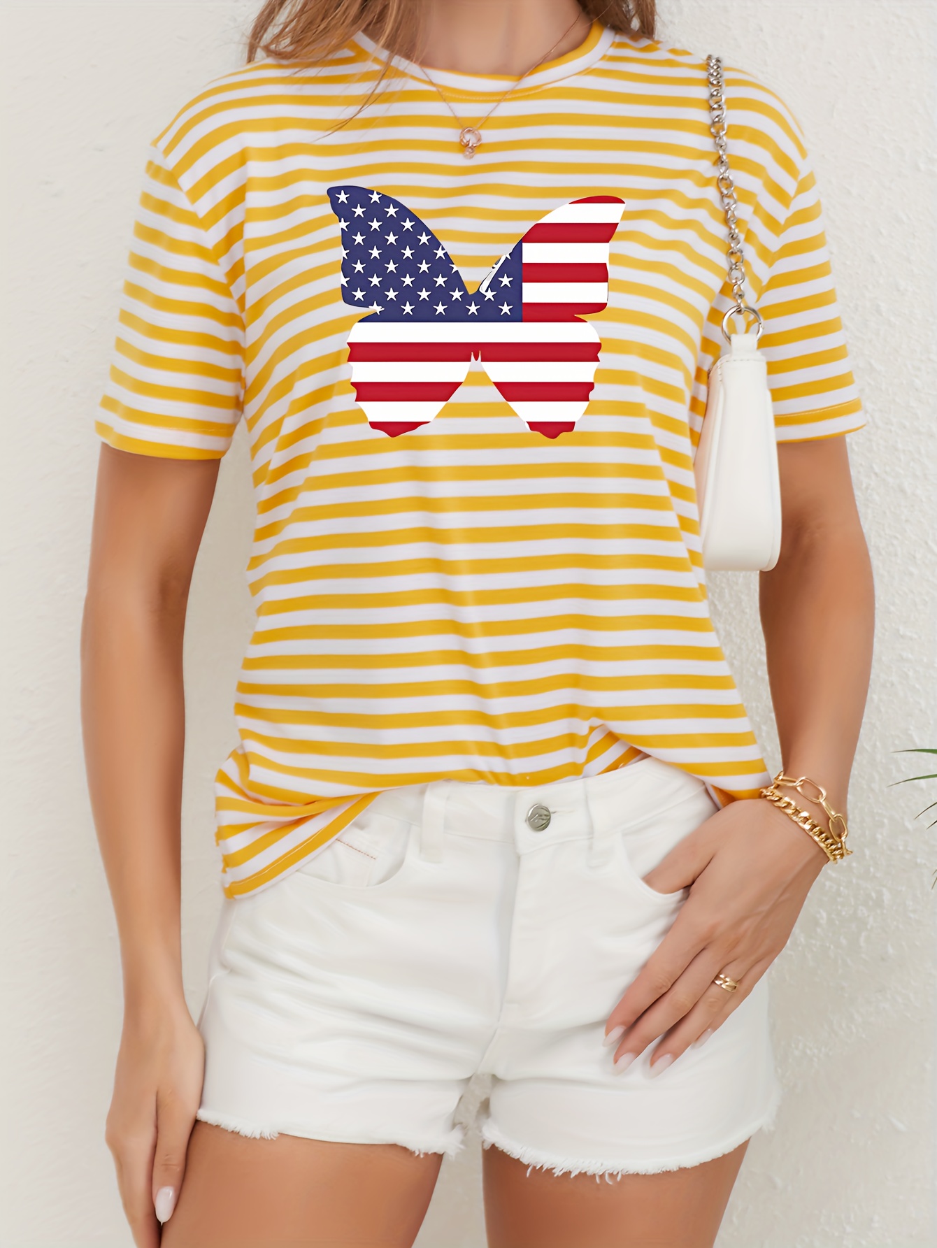 Regular Fit Short Sleeve Shirt - Butterfly Stripes