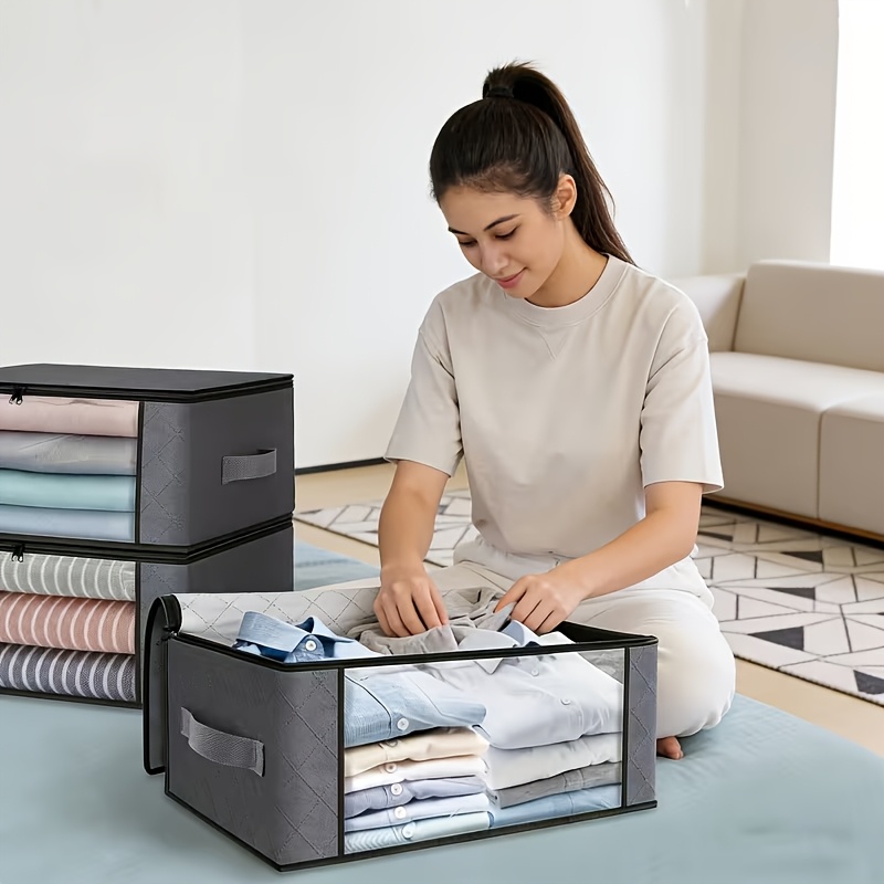 5pcs Foldable Storage Bags with Large Transparent Window