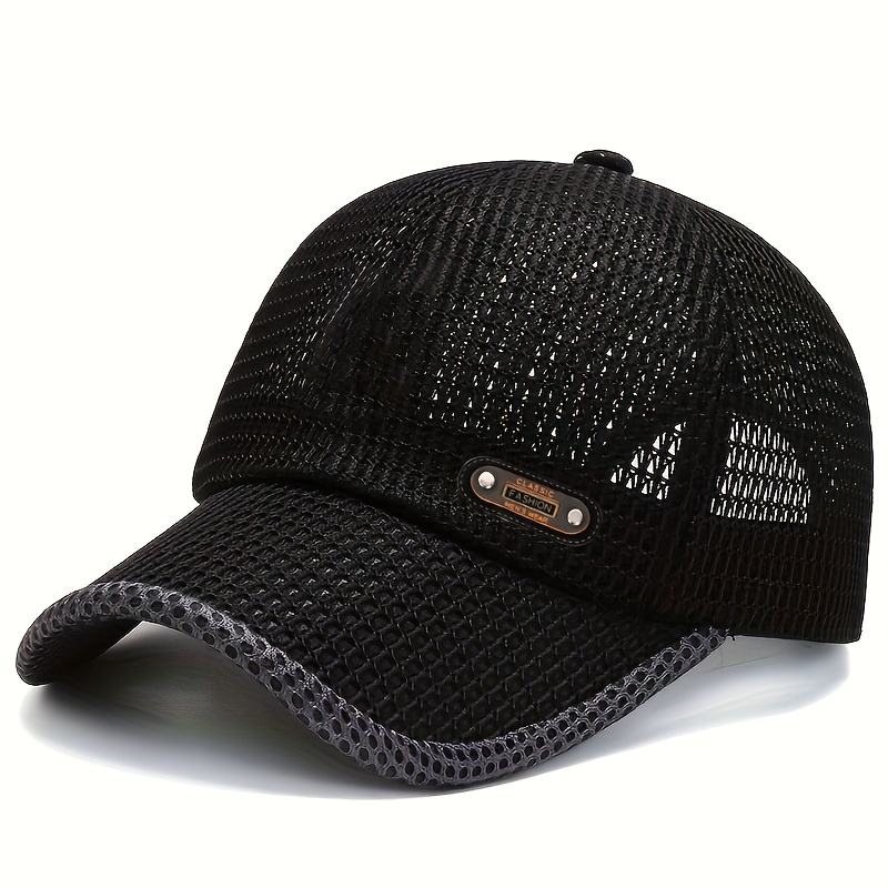 TEMU Casquette de baseball d'été tendance pour homme, brodée, à séchage rapide, casquette de sport décontractée d'extérieur pour homme, réglable,