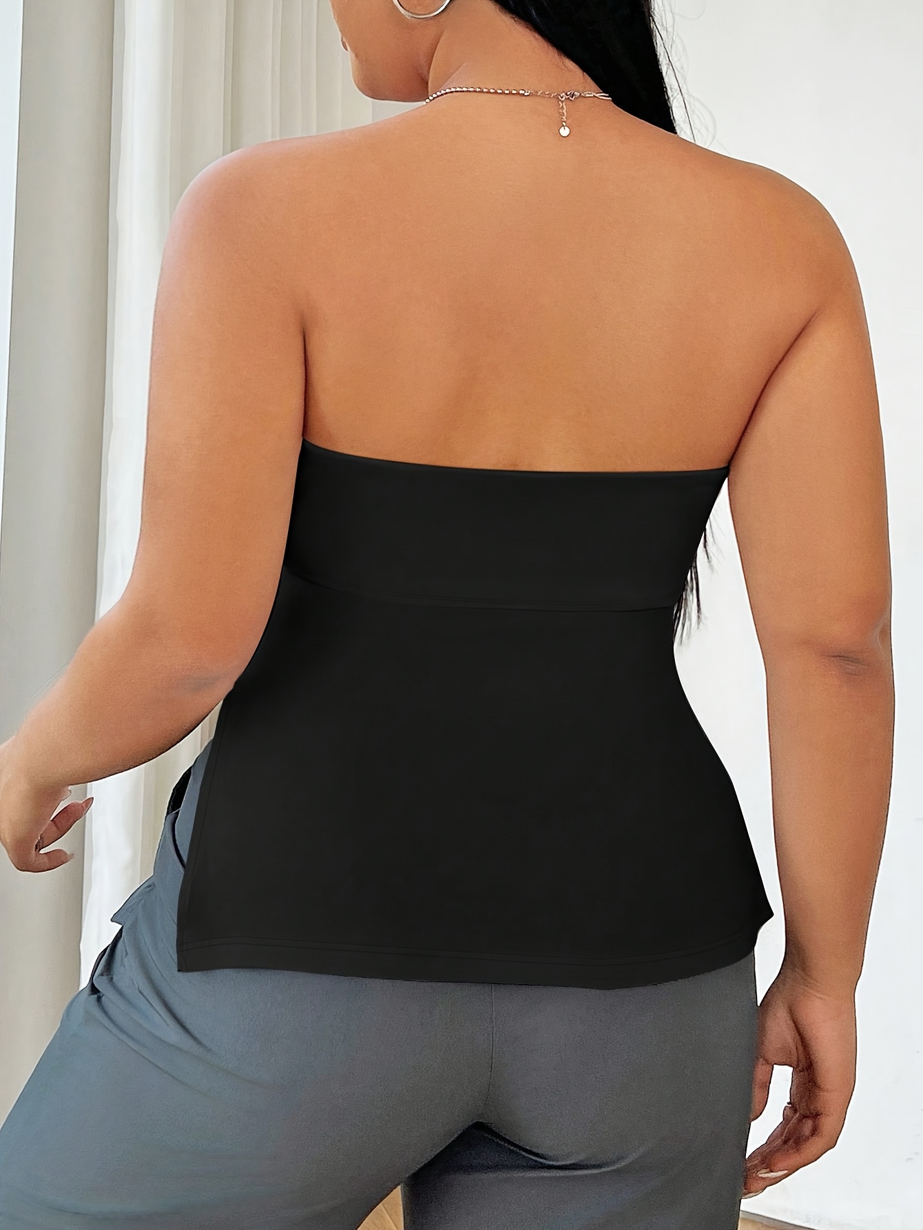 plus size womens fashionable strapless top comfortable Temu Ireland