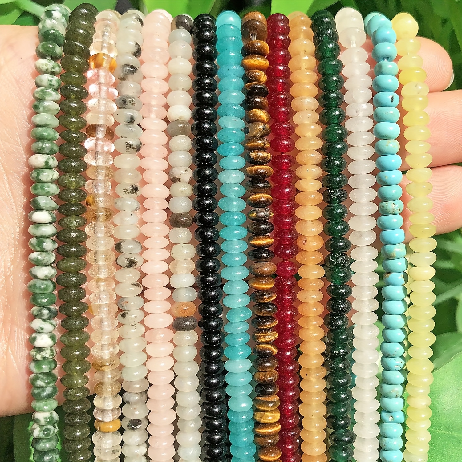 Multicolored Abacus Stone Beads, 4X2Mm for Jewellery Making
