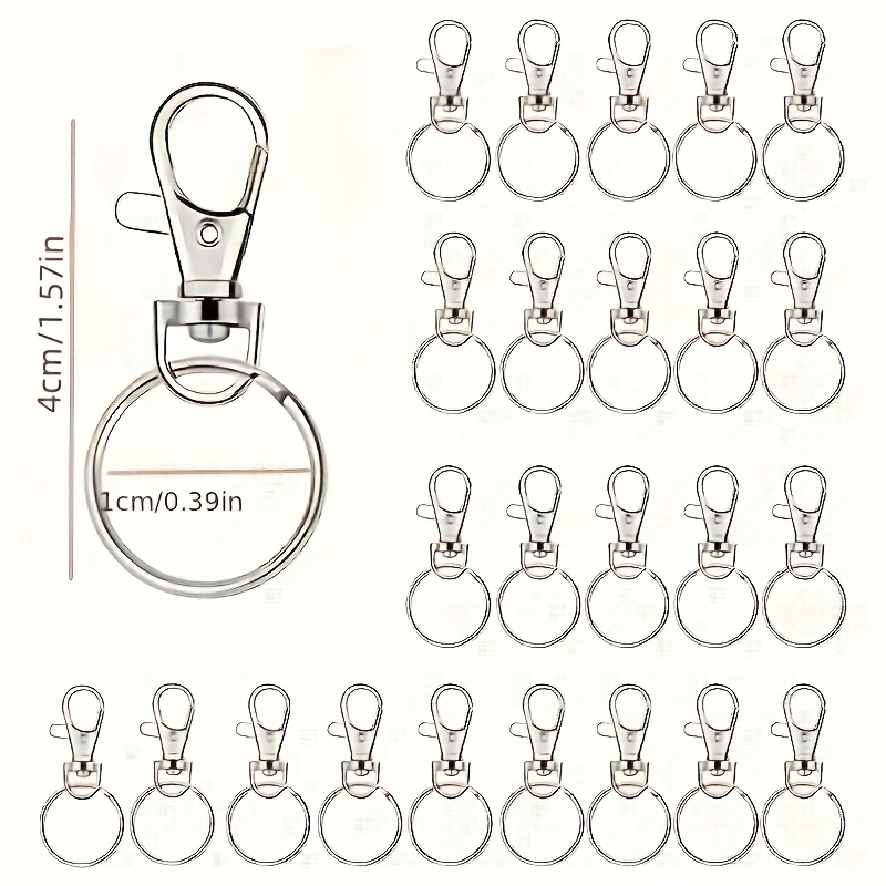 TEMU 100 Ganci Portachiavi con Anelli, Ganci a Clip per Portachiavi con Anelli, Utilizzati per il Fai da Te nella Produzione di Cordini da Appendere