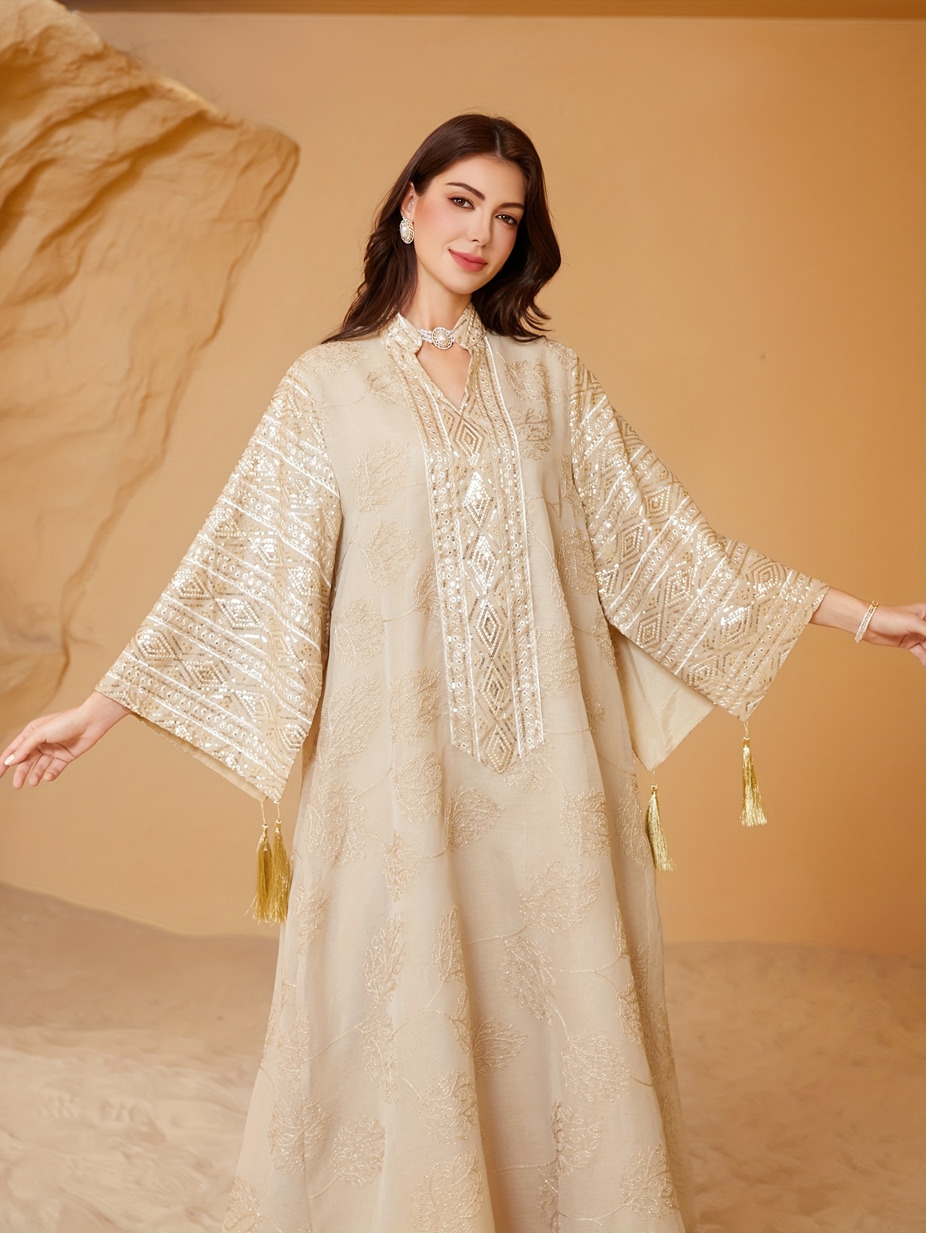 oriental middle eastern muslim eid new style dress womens Temu