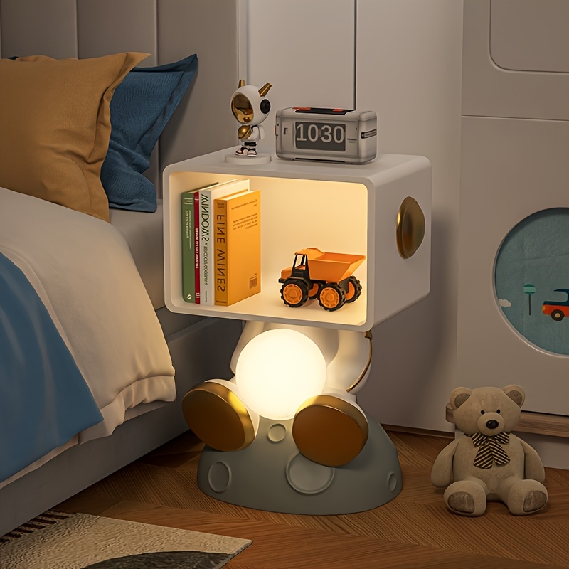 Astronaut Bedside Table, Large Storage Space, Suitable for Bedroom, Decorated with Cartoon Family Style