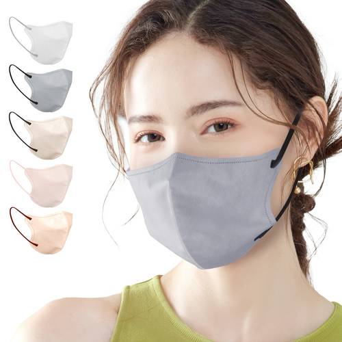 cooling mask non fabric mask 3d type 10 pack two tone design ear loops lightweight and colored mask for commuting school shopping spring summer