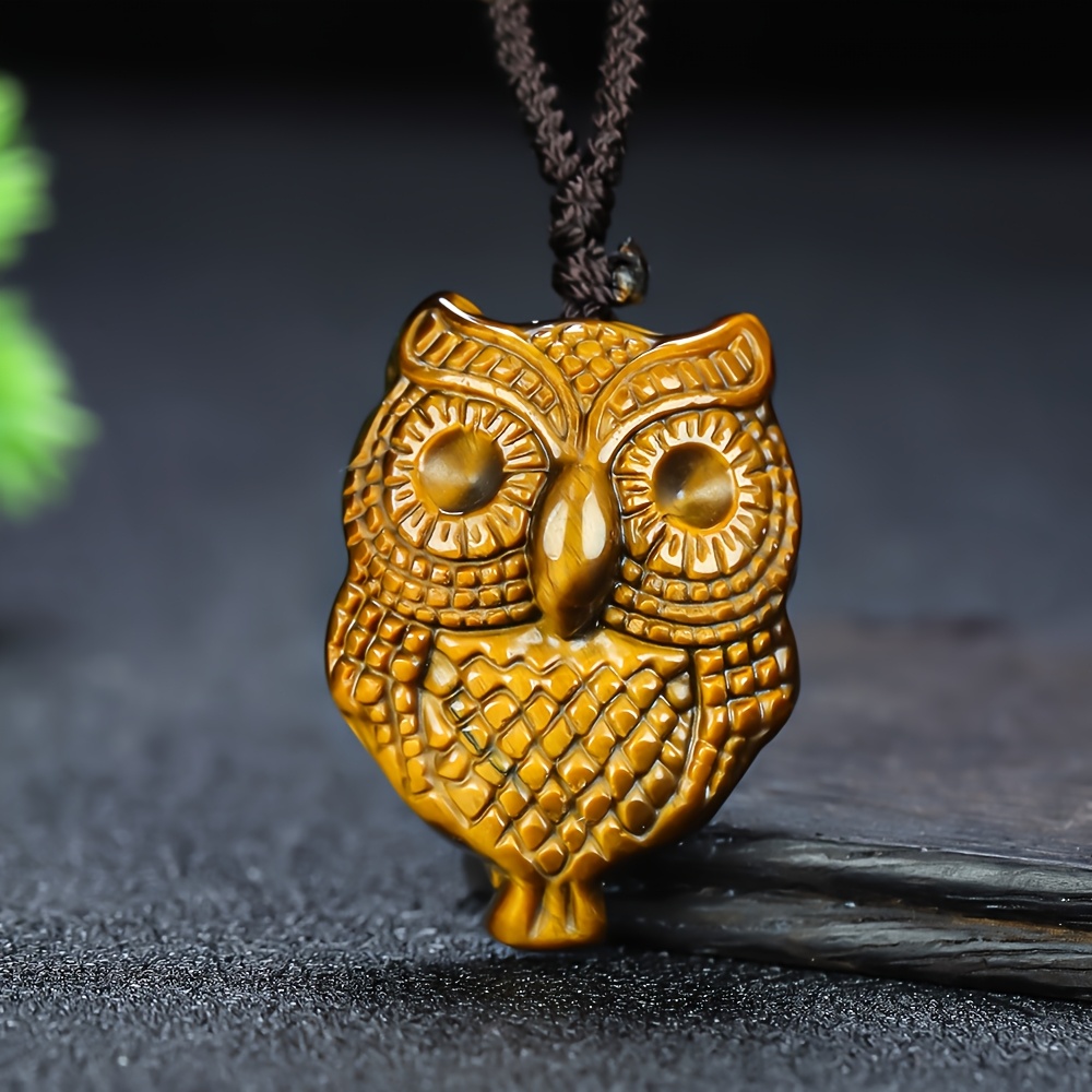 Tiger's Eye Handcrafted Owl Necklace