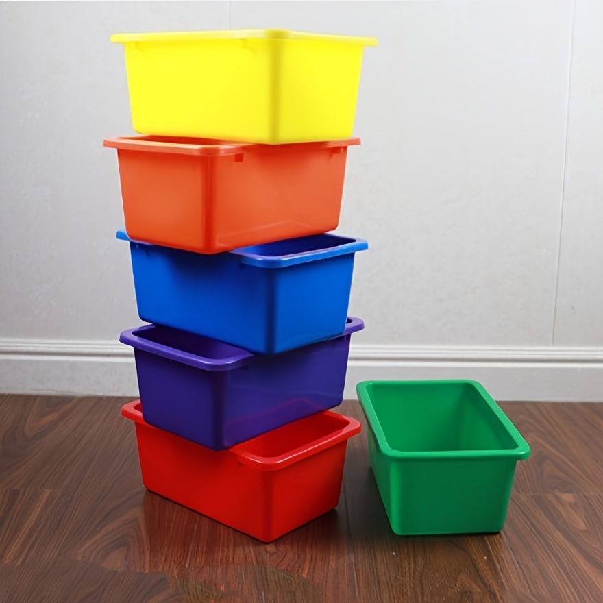 

Boîtes de rangement empilables en plastique arc-en-ciel : Idéales pour les jouets des enfants, les loisirs créatifs ou les fournitures de bureau