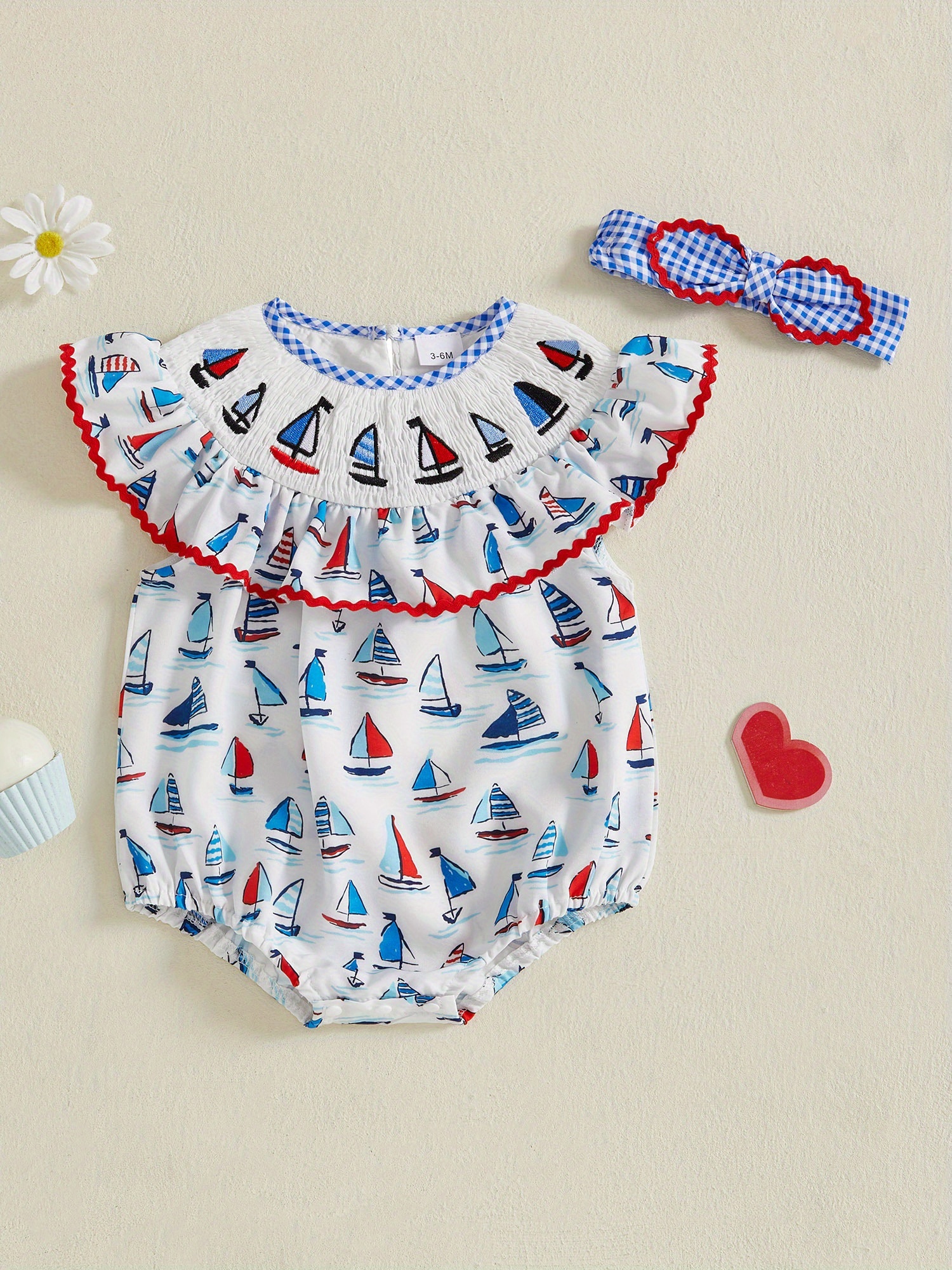 baby girls summer sailboat bodysuit jumpsuit sleeves Temu