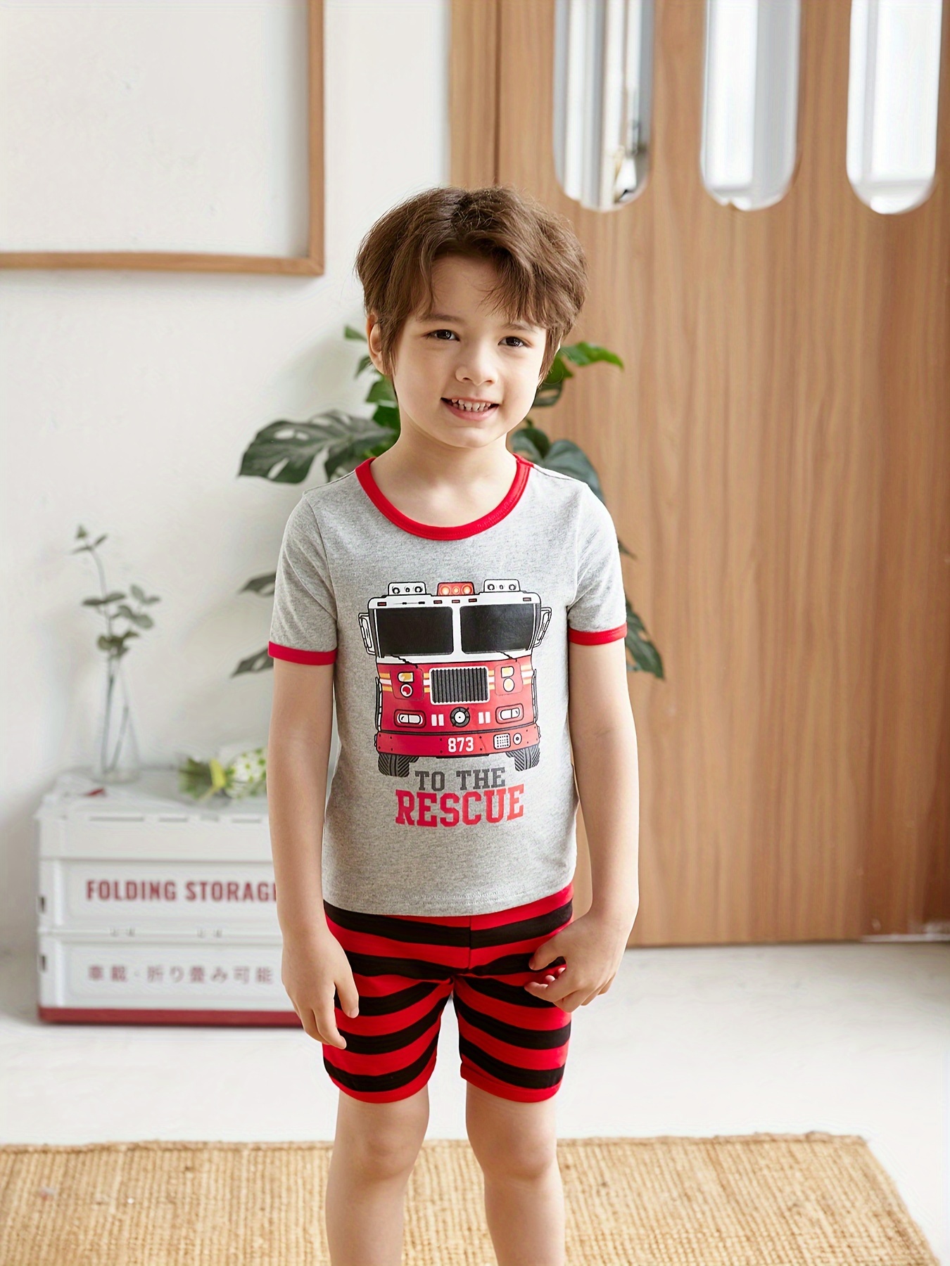 Kid's Sleep Pizza Pattern Pajamas T shirt Pizza Allover - Temu