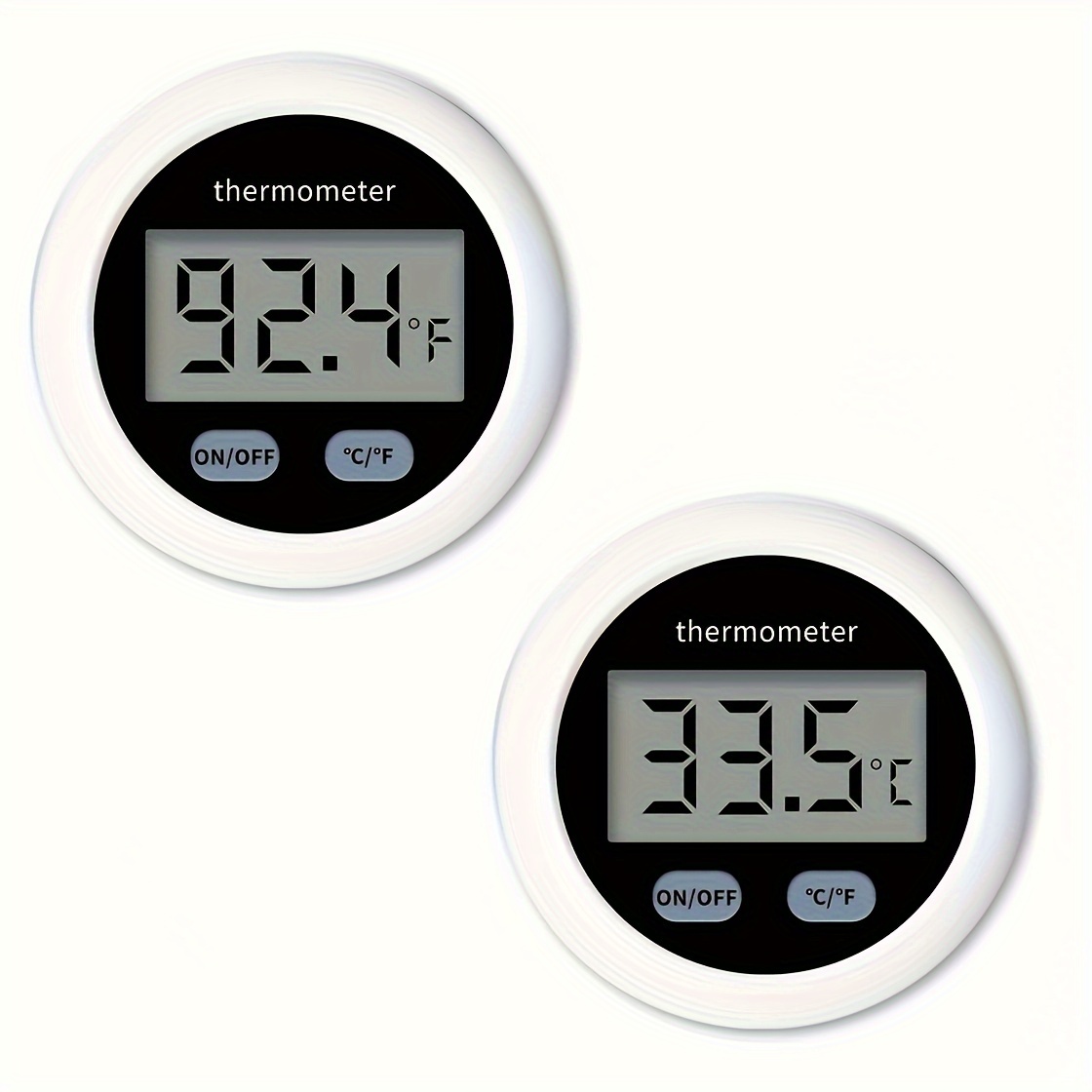 1 2  thermometer digital thermometer with lcd display thermometer with magnet and stand switchable   celsius suitable for   reptiles humidifier office garden refrigerator freezer