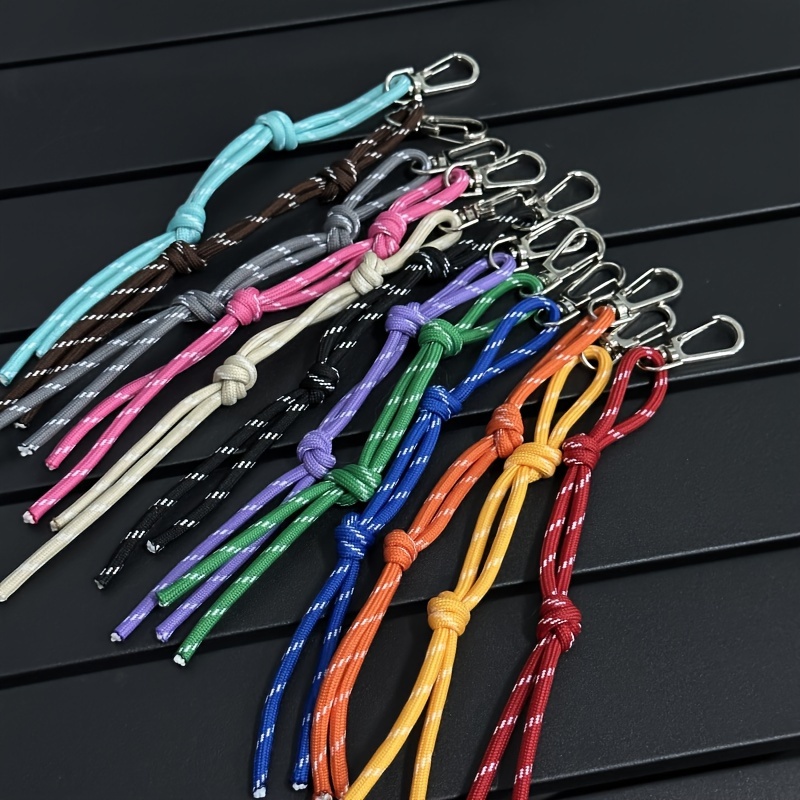 

Handcrafted Multicolor Braided Rope Keychain – Alloy Lobster Clasp Keyring, Street Fashion Accessory, Versatile Knot Design For Keys, Bags, Decoration – Single Piece, Ideal Valentine's Day Gift