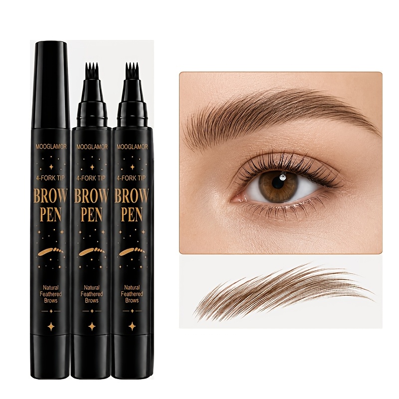 Image of 3pcs Liquid Eyebrow Pencil Set: Long-lasting, Waterproof, And , Shaping Natural, , And Three-dimensional Eyebrows. Portable And Stylish, Perfect For Beginners And Beauty Enthusiasts For Daily Use.