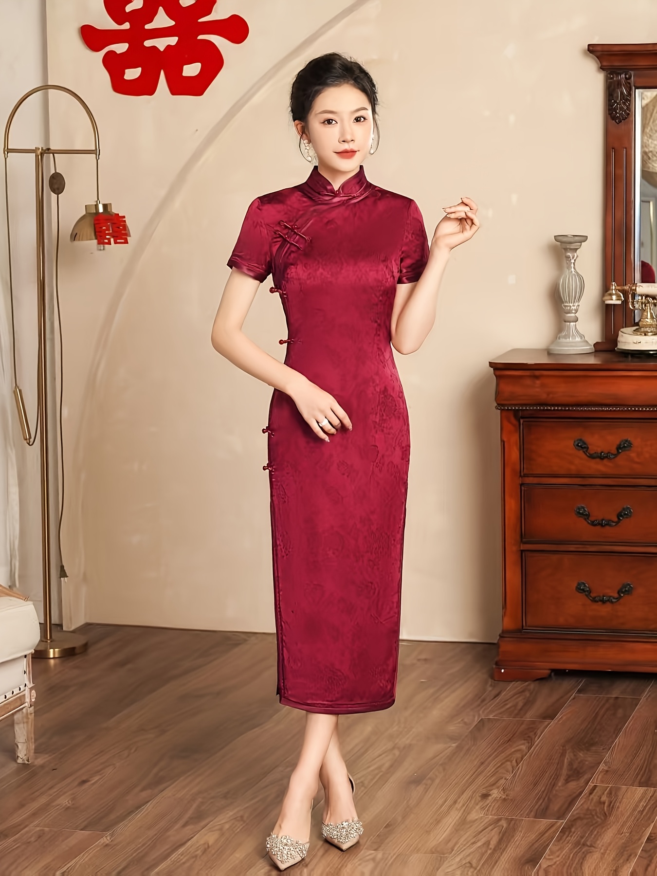 red off shoulder dresses Saoirse Off Shoulder Satin Maxi Dress