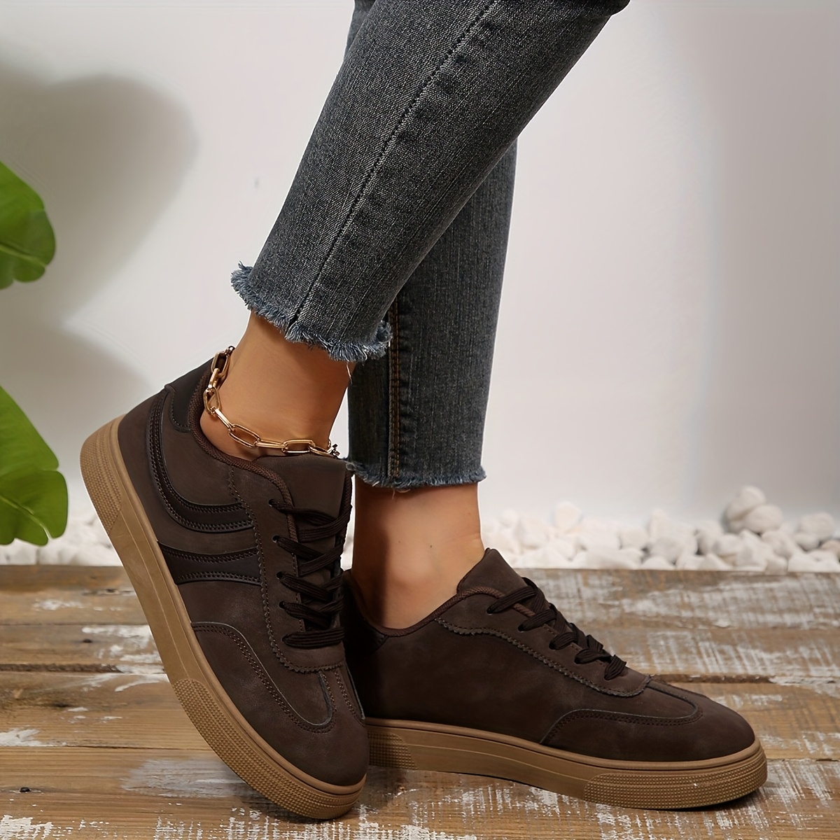 E-shop Damen Low-Top Sneaker Sport-Trainingsschuhe – Weiche Sohlendämpfung, atmungsaktives Stofffutter & strapazierfähige Gummisohle, Schnürung mit