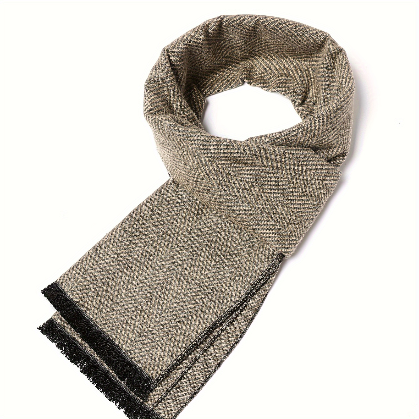 

Men's Herringbone Scarf: Warm Winter Accessory In Polyester (pet) Fabric - Mature Style, Sizes Available