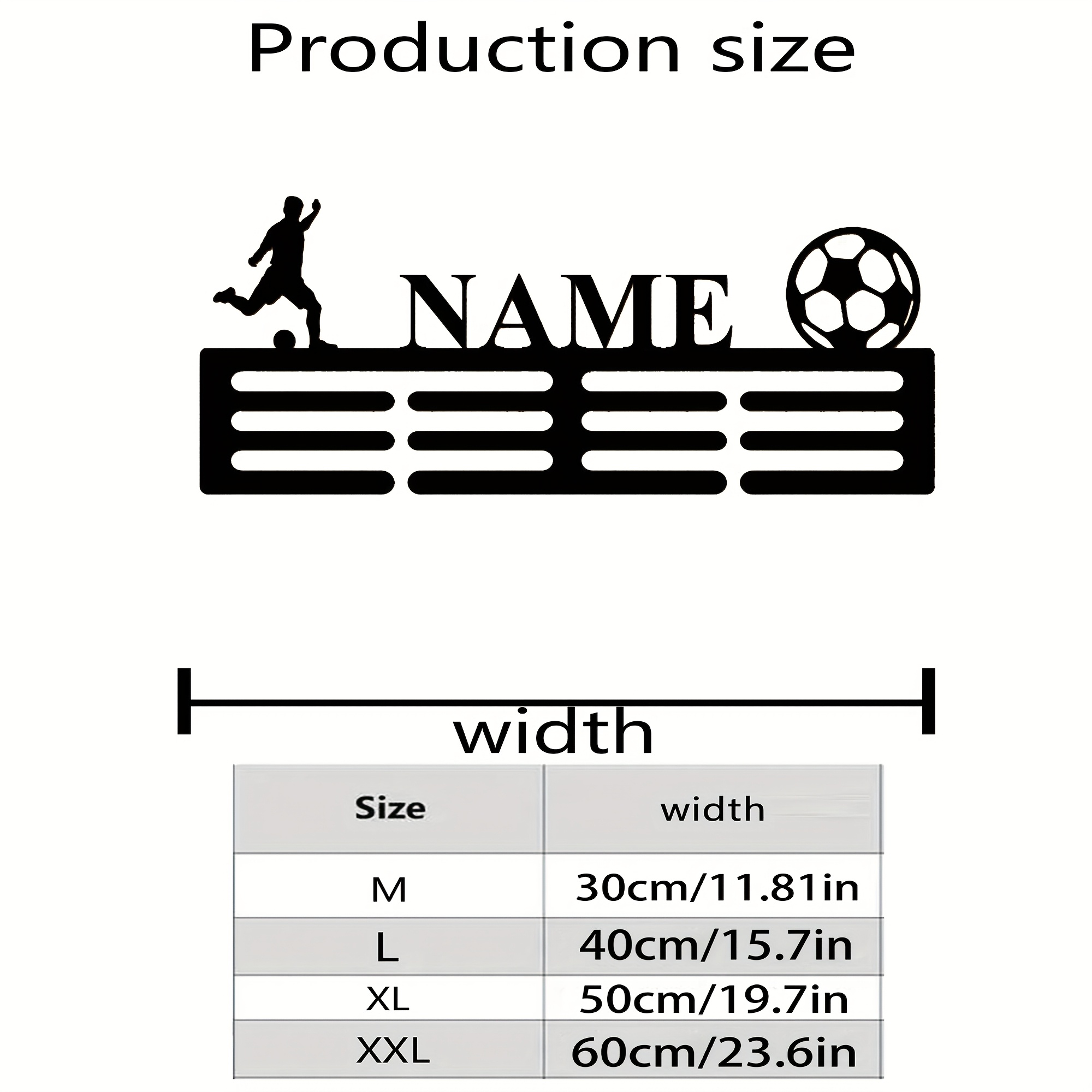 TEMU 1pc Custom Football Medal Rack With Name, 12 Medals And Ribbons, Personalized Football Player Gift