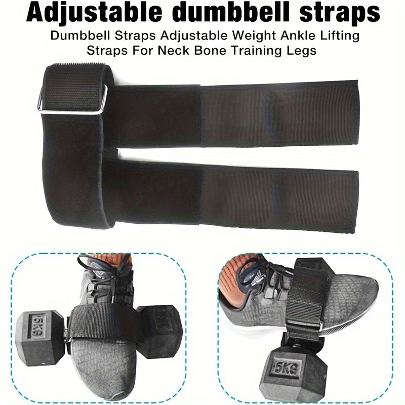 2PCS Durable Dumbbell Foot Straps with Tibialis Trainer, Ankle Weight Lifting Attachment for Strength Training and Fitness