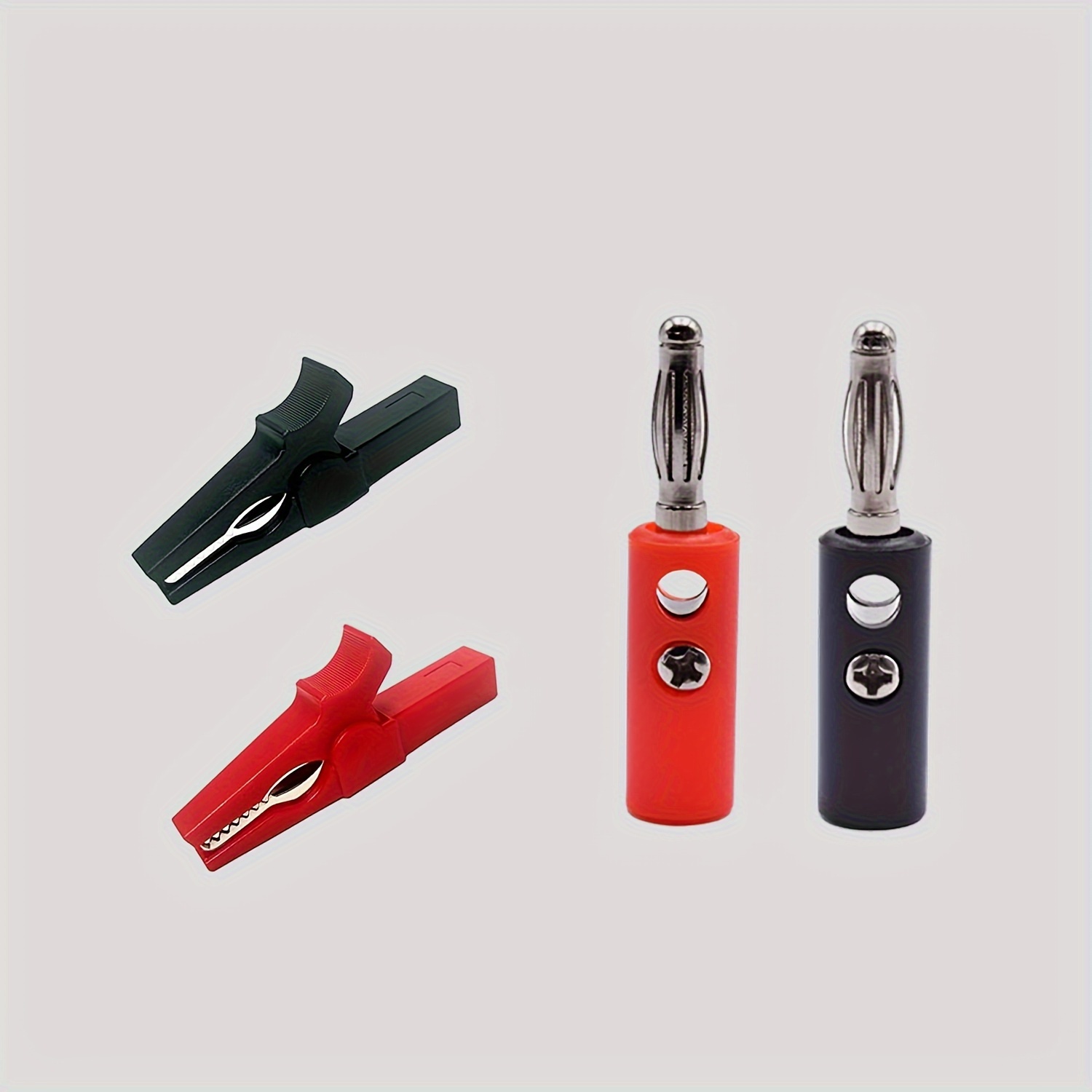 TEMU Kit da 4 sonde di con pinze a coccodrillo e spina a banana, pinze a coccodrillo di 30A completamente isolate per progetti fai da te, per