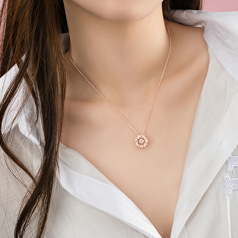 Butterfly Flower Wreath Zirconia Pendant Necklace December Birthstone