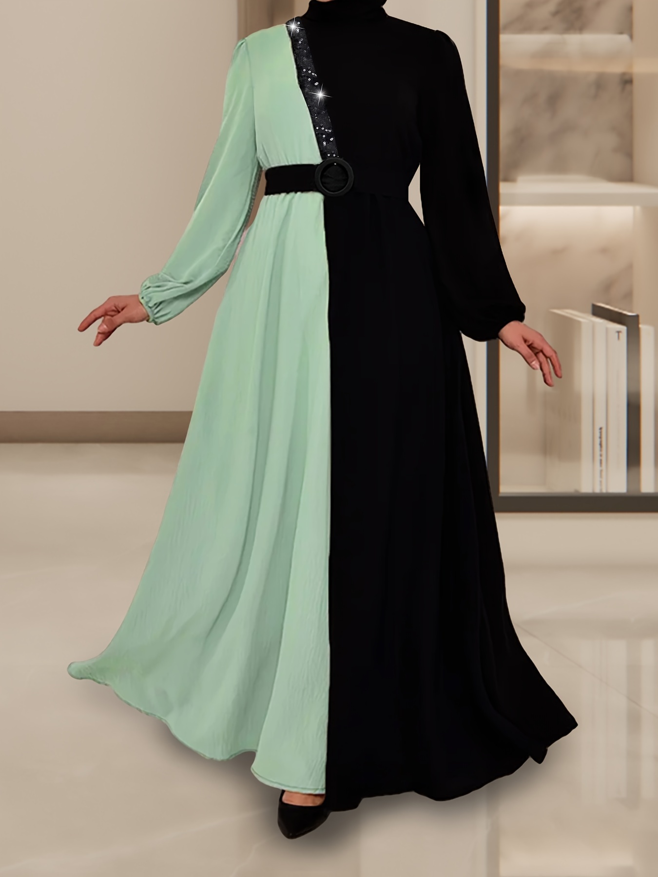 3299muslim Middle Eastern Women's Arabic Apparel New V-neck Long
