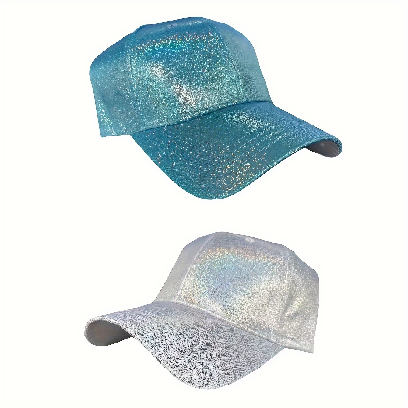 

Unisex Glitter Baseball Cap, Adjustable Head Circumference Peaked Hat, Gradient Sequin Curved Brim Sport Hats Music Festival