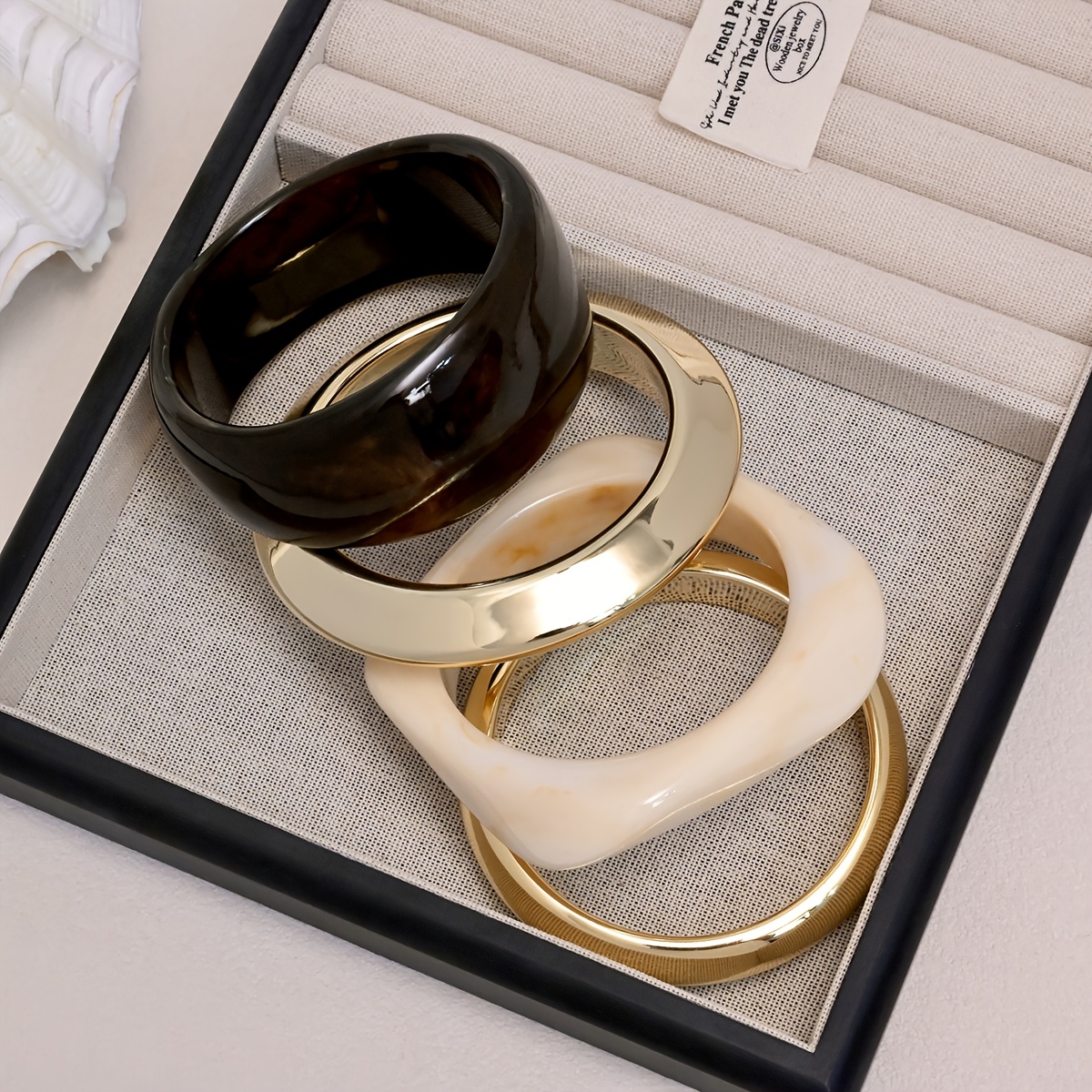 4pc Elegant Irregular Plain Bangle Bracelet Set
